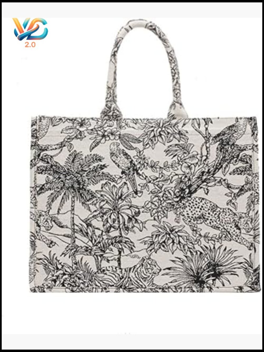 Large Linen Tote Bag Floral Embroidery Retro Shopping Beach Casual Satchel